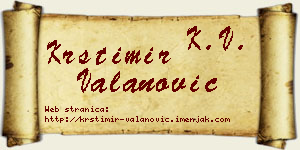 Krstimir Valanović vizit kartica